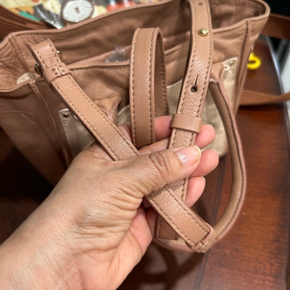 See By Chloe Cream and Tan Shoulder Bag with Metal Accents - Picture 6 of 10